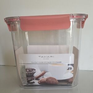 Tahari Home Clear and Pink Food Storage Container, NWT